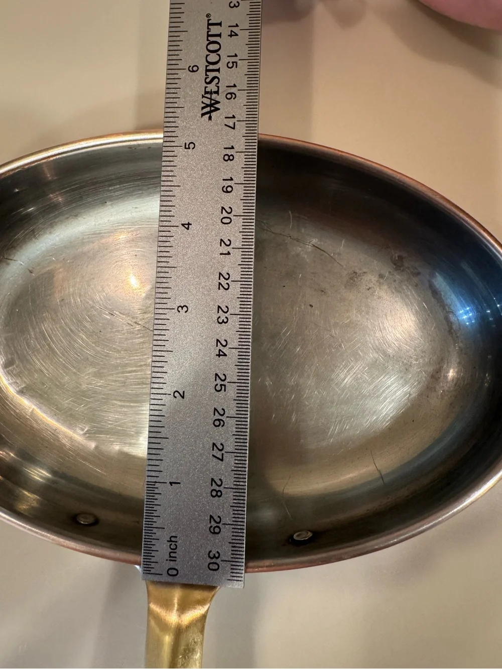 Tagus Vintage Copper 8” x 5” Skillet With Brass Handle Made In Portugal - Picture 12 of 13